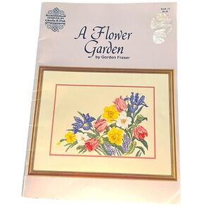 A Flower Garden Cross Stitch Floral‎ Patterns Book 73 Cottagecore Farmhouse